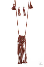 Load image into Gallery viewer, Macrame Mantra - Brown Necklace
