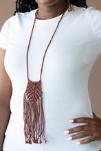 Load image into Gallery viewer, Macrame Mantra - Brown Necklace
