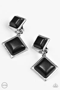 Geo Glam - Black Earring