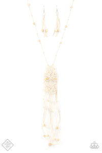 Macrame Majesty - White Necklace