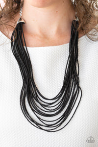 Peacefully Pacific - Black Necklace