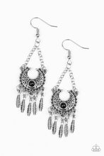 Load image into Gallery viewer, Fabulously Feathered - Black Earring
