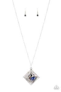 Timelessly Tilted - Blue Necklace