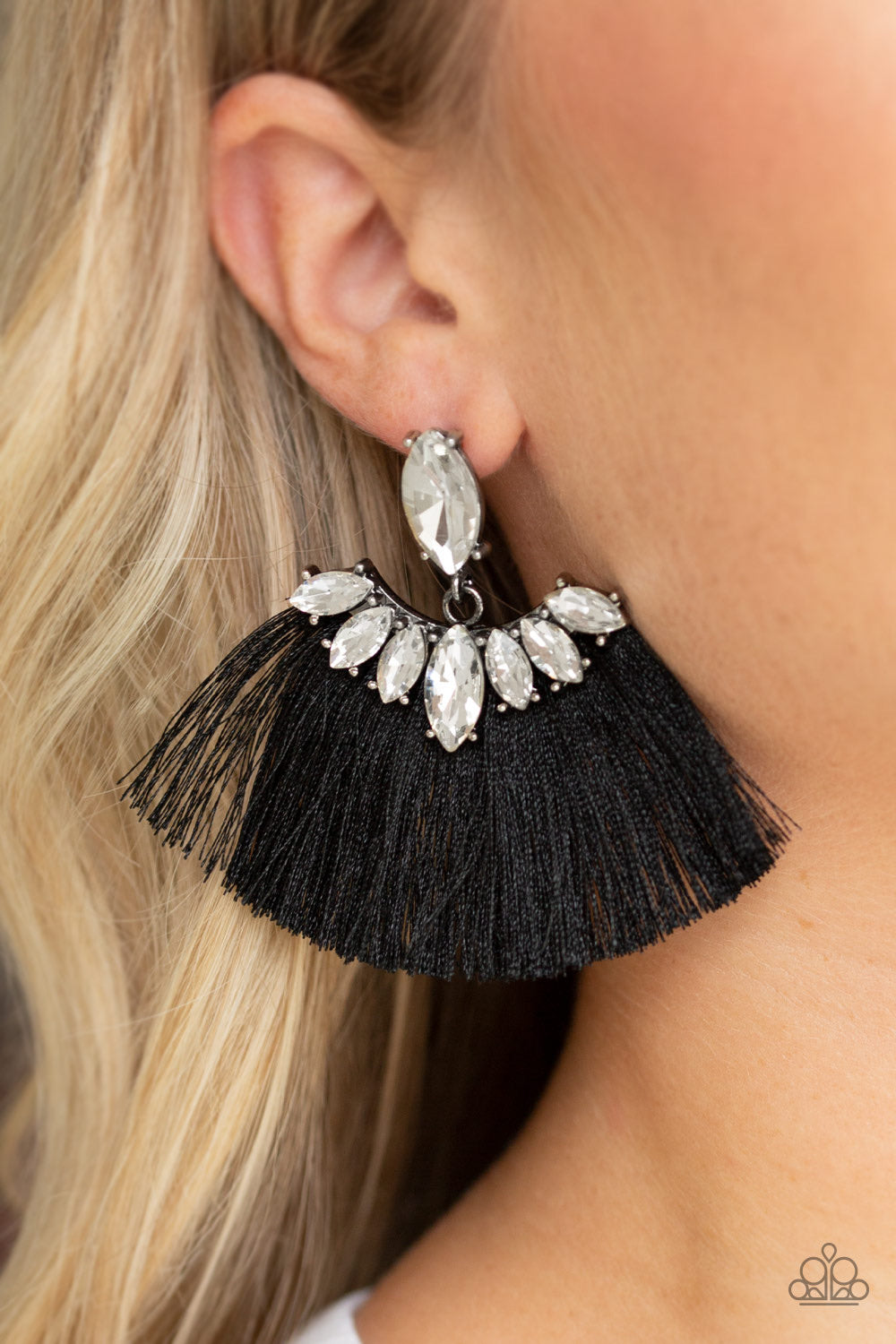 Formal Flair - Black Post Earrings