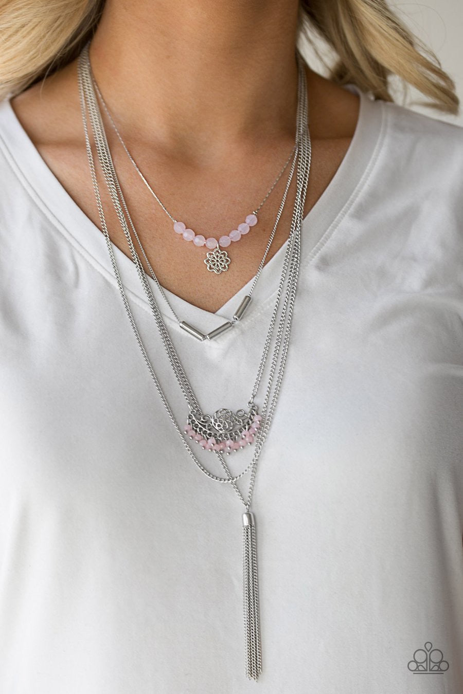 Malibu Mixer - Pink Necklace