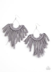 Wanna Piece of MACRAME? - Silver Earring