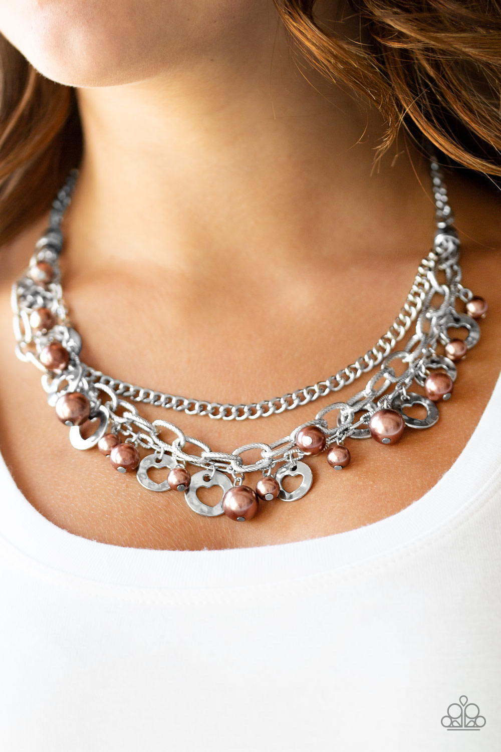 Hoppin Hearts - Brown Necklace