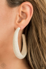 Load image into Gallery viewer, TWINE and Dine - White Hoop Earring
