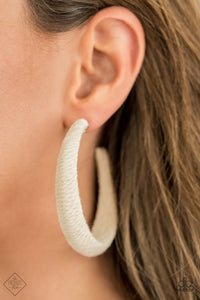 TWINE and Dine - White Hoop Earring