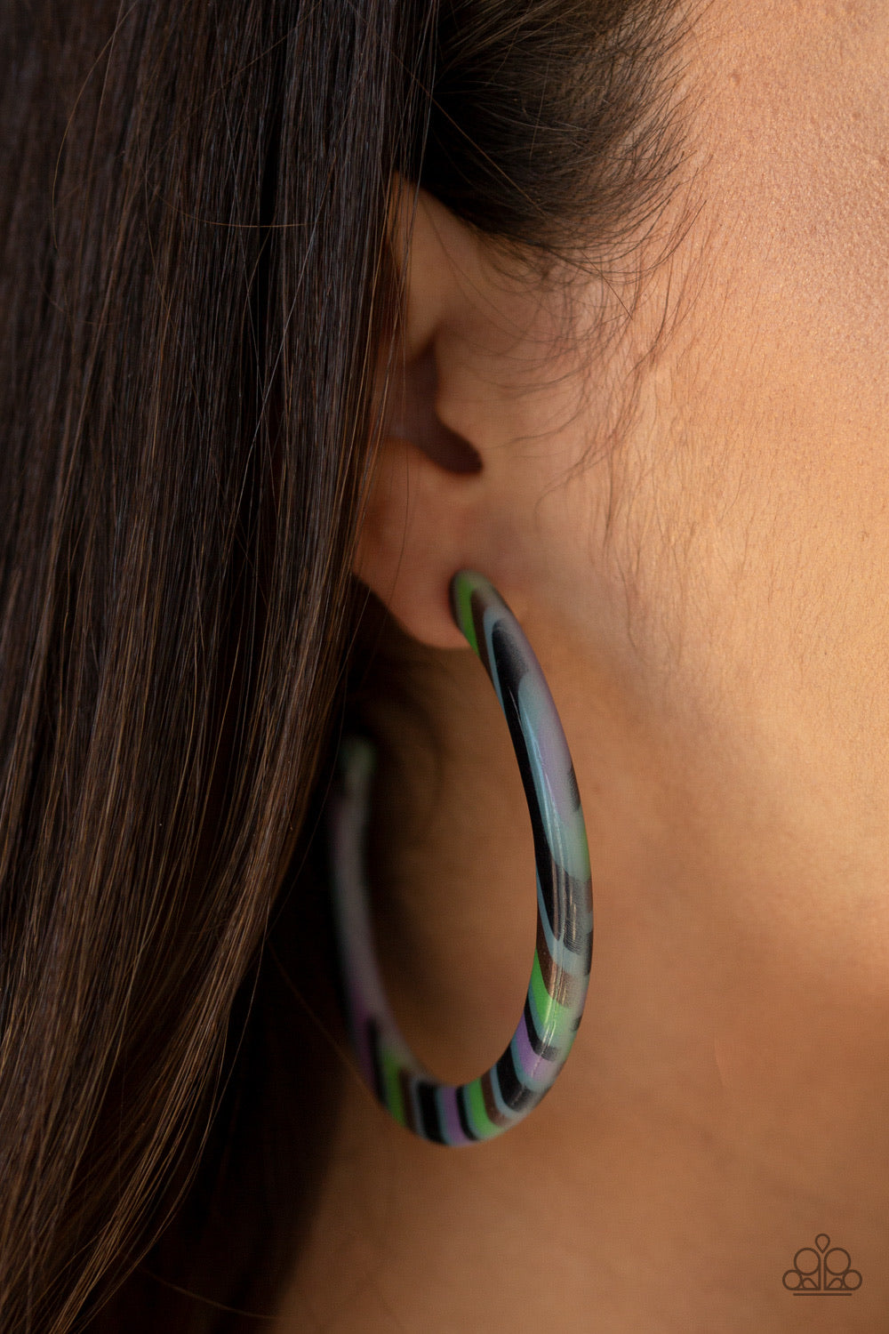 HAUTE-Blooded - Green Hoop Earrings