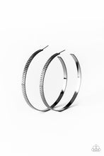 Load image into Gallery viewer, Retro Rebellion - Black Hoop Earrings
