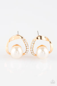 Stylishly Suave - Gold Post Earring