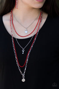 Right On Key - Red Necklace