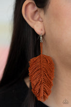Load image into Gallery viewer, Hanging By A Thread - Brown Earring
