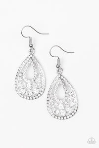Sparkling Stardom - White Earring