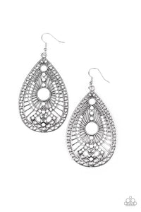 Just Dropping By - White Earrings