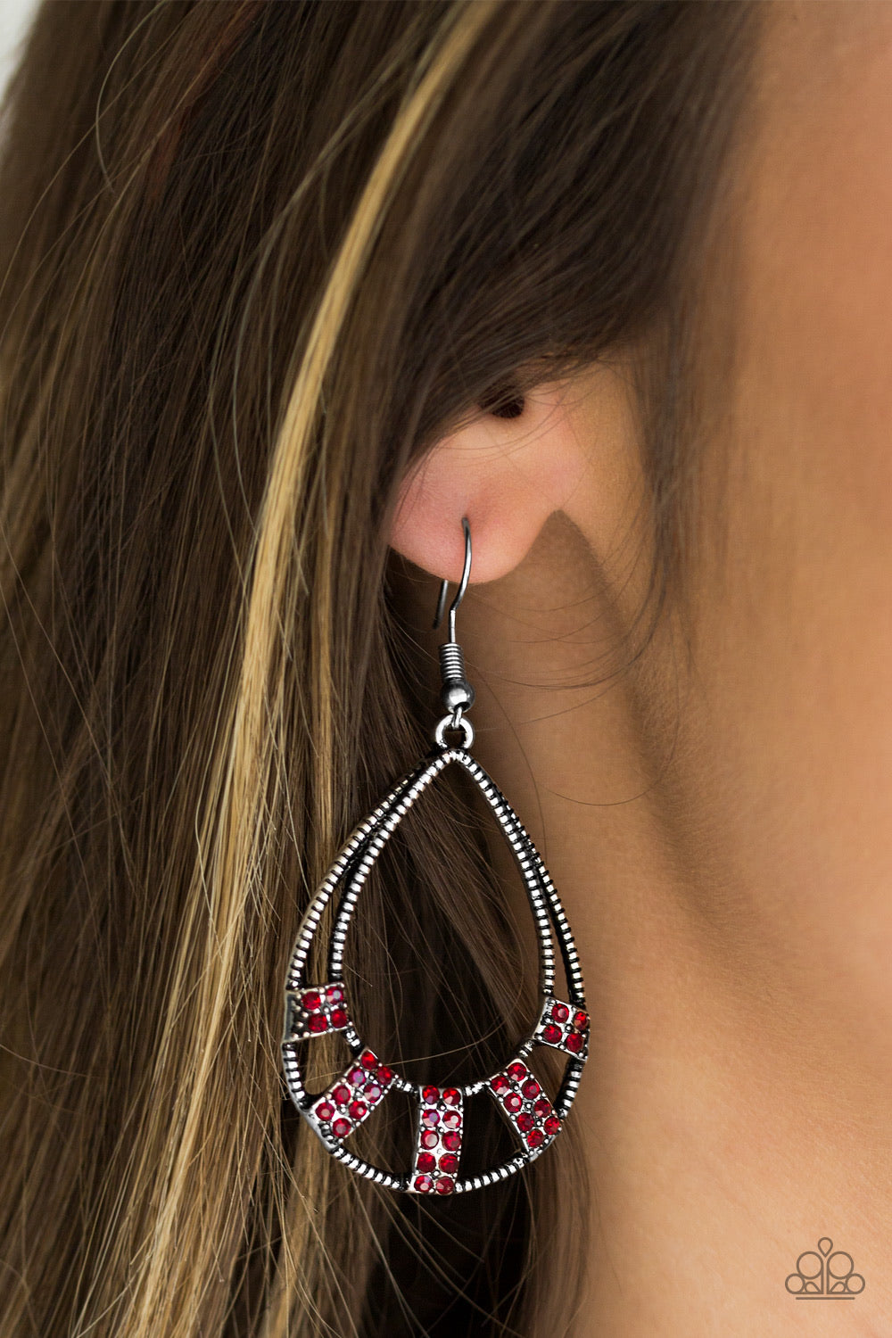 Trillion Dollar Teardrops - Red Earring