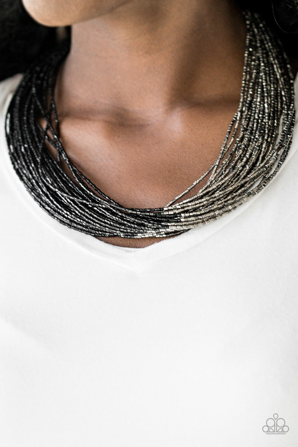 Flashy Fashion - Black Necklace