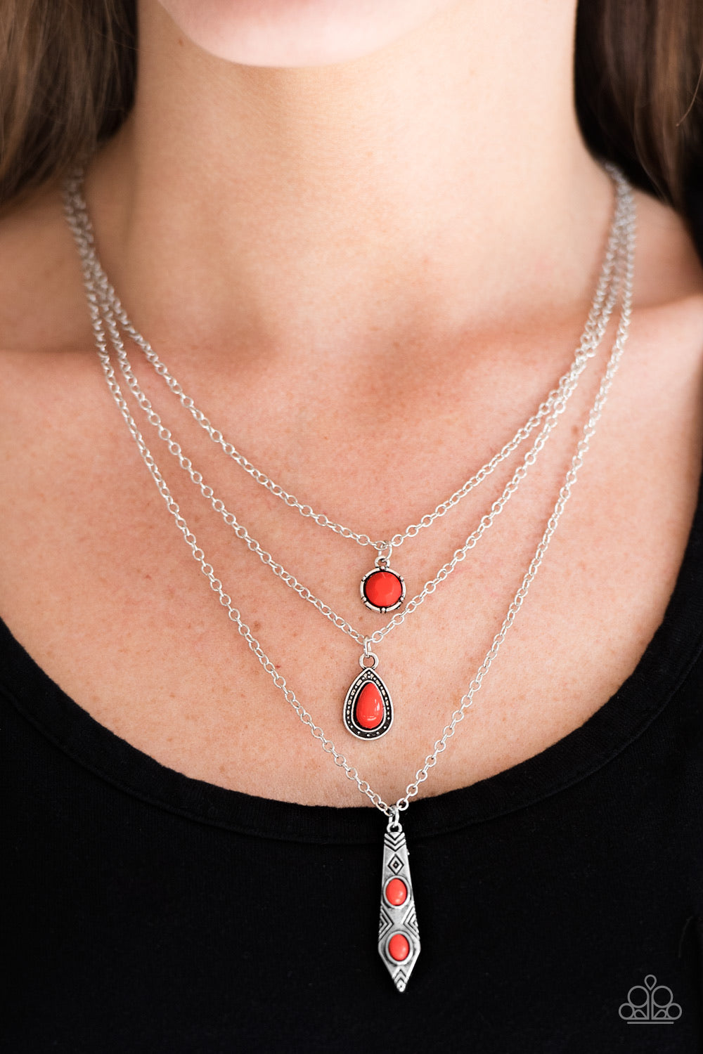 Tahitian Princess - Red Necklace