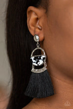 Load image into Gallery viewer, Tassel Trot - Black Post Earring
