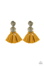 Load image into Gallery viewer, Tenacious Tassel - Yellow Post Earrings
