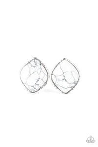 Marble Marvel - White Post Earring