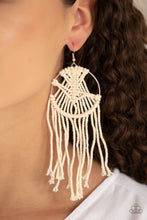 Load image into Gallery viewer, MACRAME, Myself, and I - White Earring
