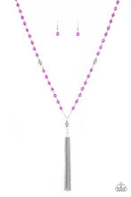 Load image into Gallery viewer, Tassel Takeover - Purple Necklace
