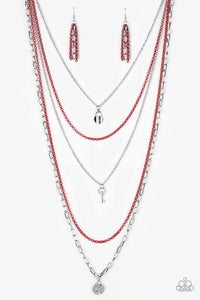 Right On Key - Red Necklace